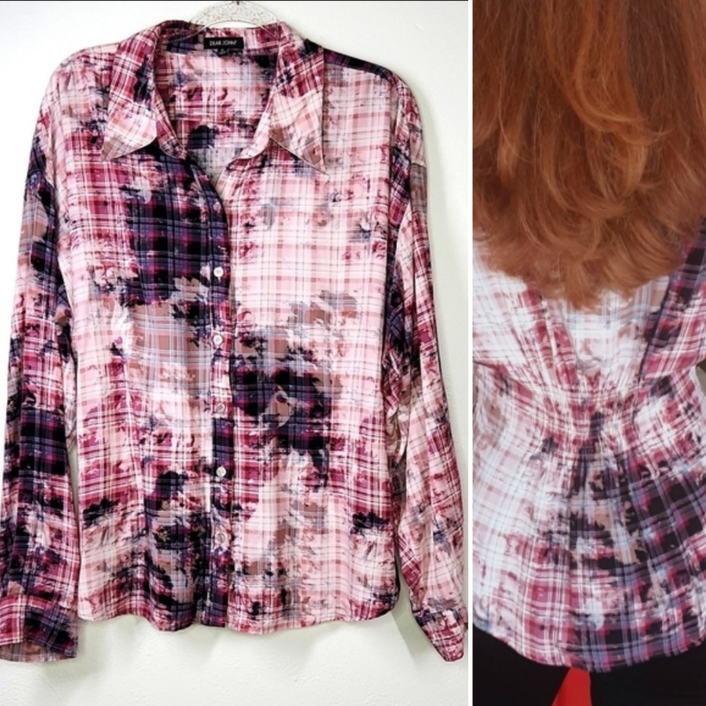Euc Dear John Tie Die Plaid Button Shirt Size Xl
